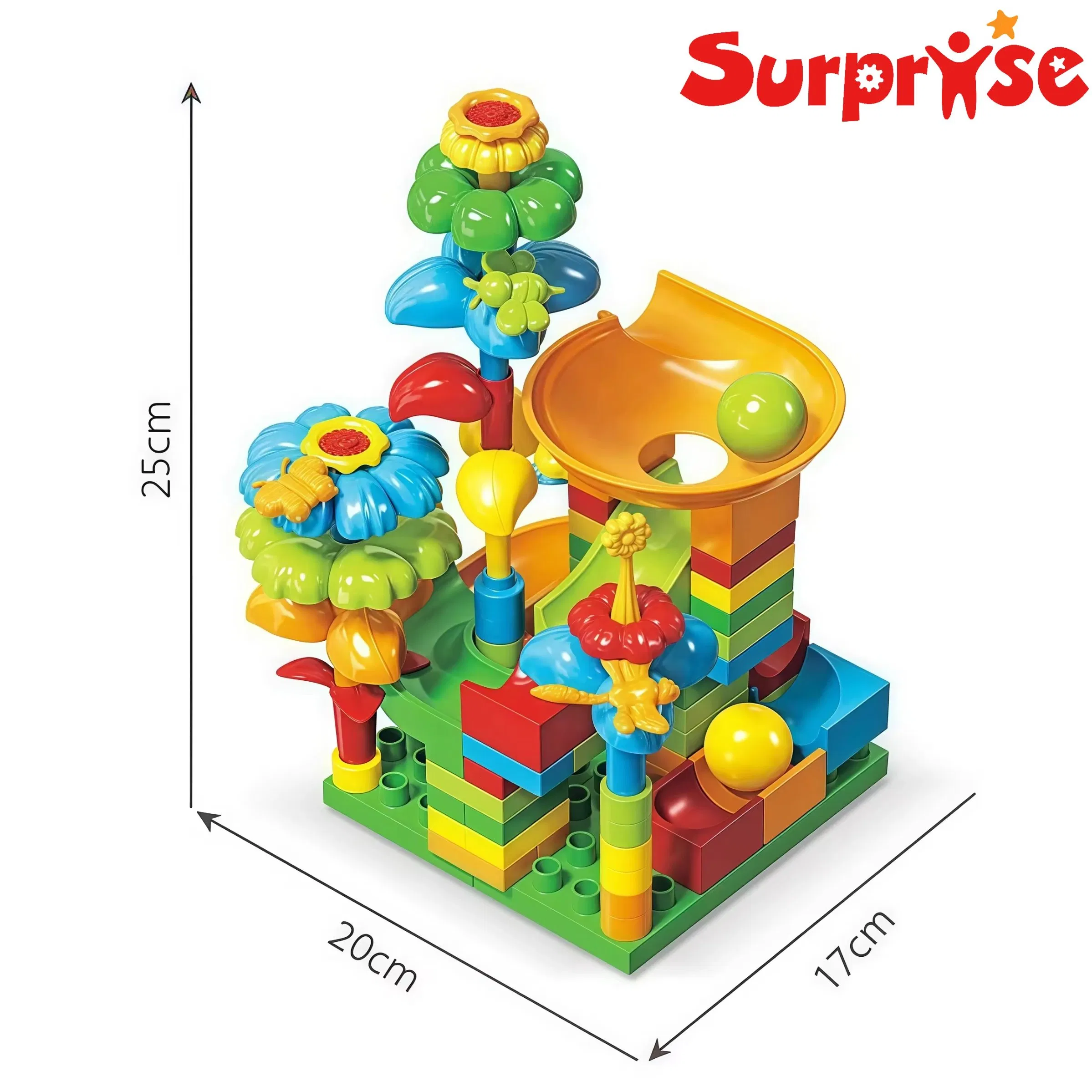 Early Learning Educational Toy 91PCS DIY Assembly Ball Slide Track Building Blocks Toys Construction Bricks Set for Kids
