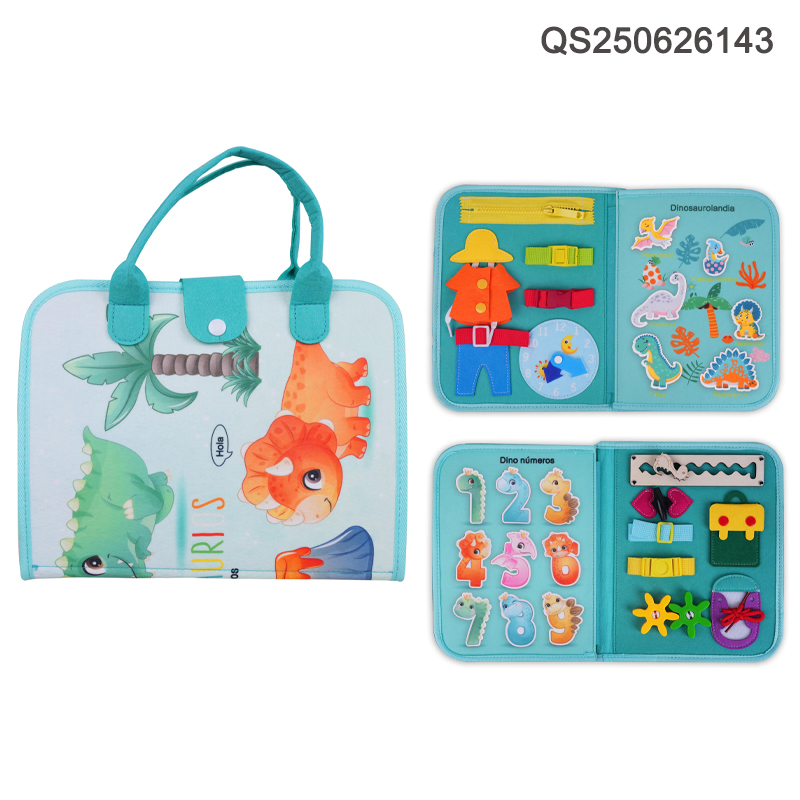 QS Toys Cross Border Felt Learning Board Kindergarten Educational Early Education DIY Toys Baby Dressing Board Felt Busy Board