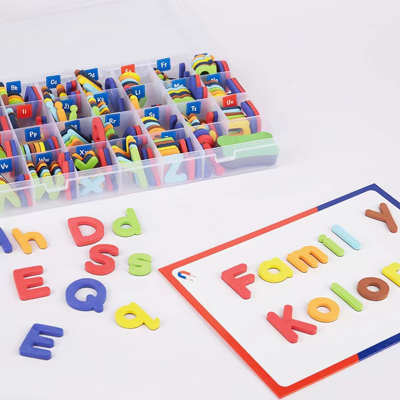 Magnetic Foam Alphabet Letters (Uppercase &amp; Lowercase ABC) Fridge Magnets - Educational Toy for Kids' Classroom Learning &amp; Spelling