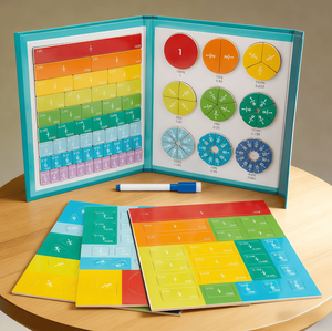 Hot Selling Magnetic Fraction Learning Math Toy Montessori Educational Arithmetic Teaching Aids Wooden Toys for Kids 3-7 Years
