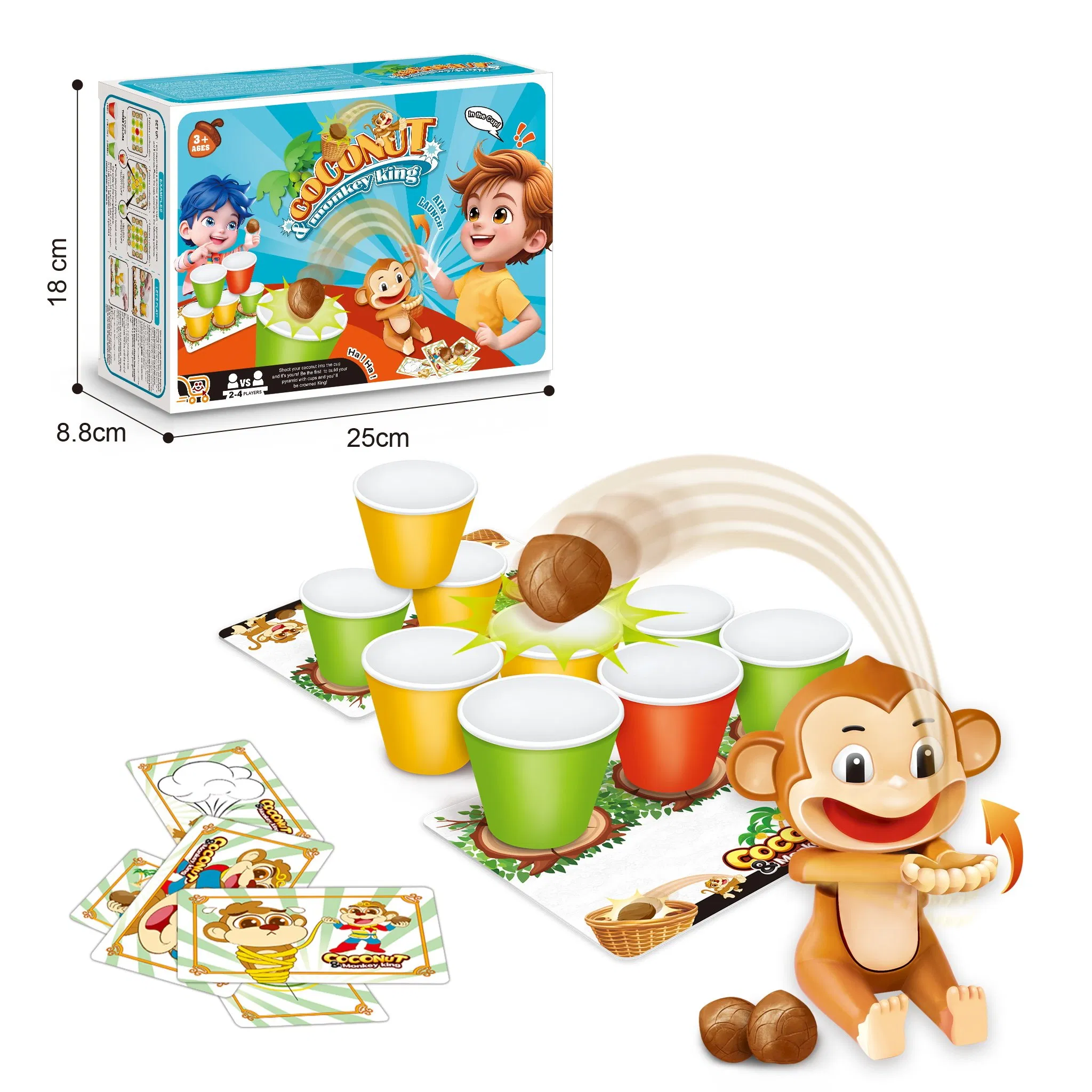 Factory Direct Price Monkey Coconut Toss Game Bulk Wholesale Multiplayer Interactive Educational Kids Desktop Party Toy