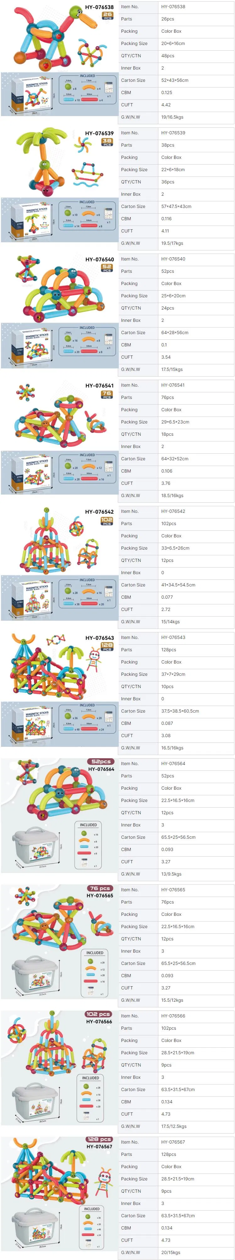 Children Developmental Play Construction Set Stem Learning Magnetic Sticks and Balls Building Blocks Toys