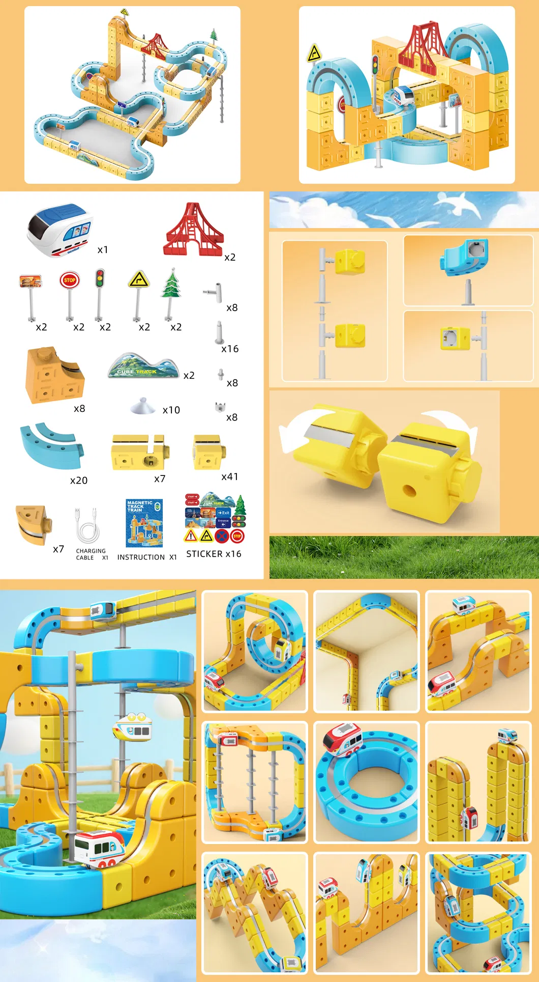 Magnetic Track Train Toy