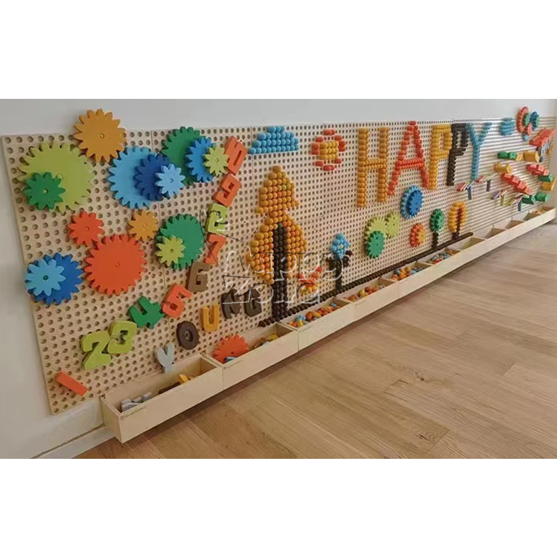 Children Educational EVA Blocks Wall Interactive Wall Game Mounted Sensory Wall Puzzle Brick Stem Toys For Preschool Playroom
