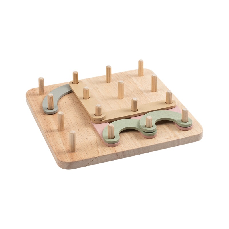 Baby Montessori Creative Geometric Nail Board Game Children Learning Toy Early Educational DIY Puzzle Toys for Kids Wooden Toy