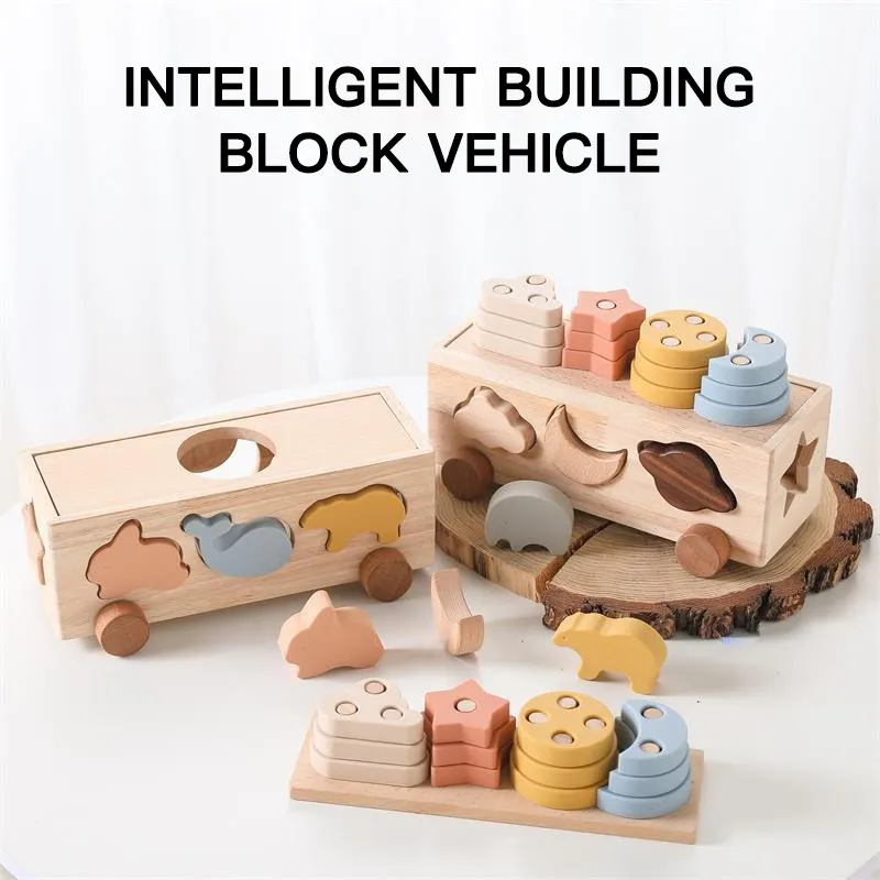 Baby Cognitive Building Block Car Toy for Kids' Early Learning Fun