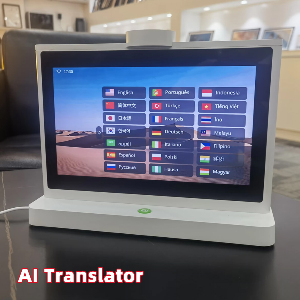 10.1 Inch Smart AI Translator Machine Dual Touch Screens IPS Display Wireless WiFi Voice Language Translation For Business