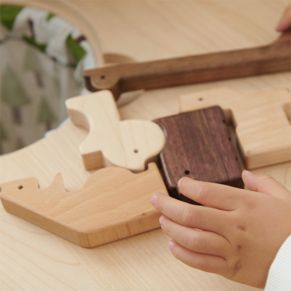 Runwood Wood Animal Puzzle Toy Set Custom Eco-friendly Montessori Educational Game Montessori Wooden Toys Gift Set With Box