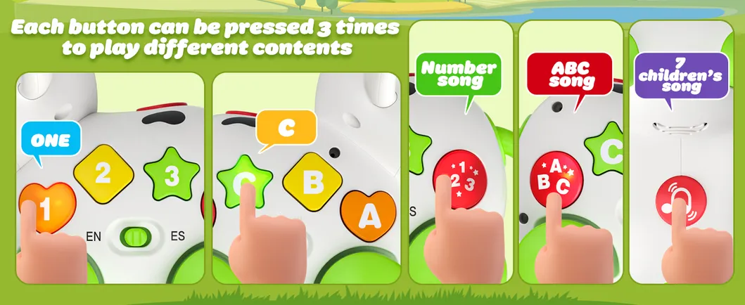 Children Education Developmental Learning Electric Bilingual Musical Cow Toy - Feature Info 2