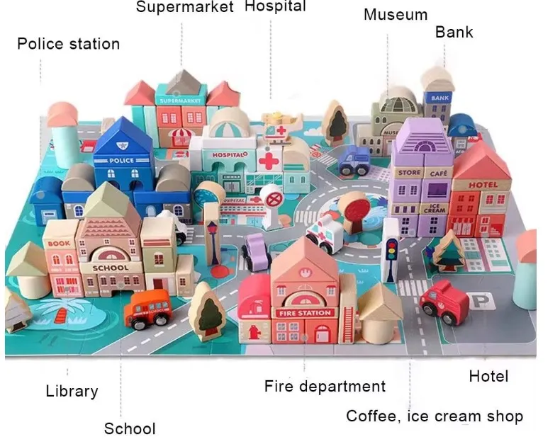Wooden Building Blocks Set View 1