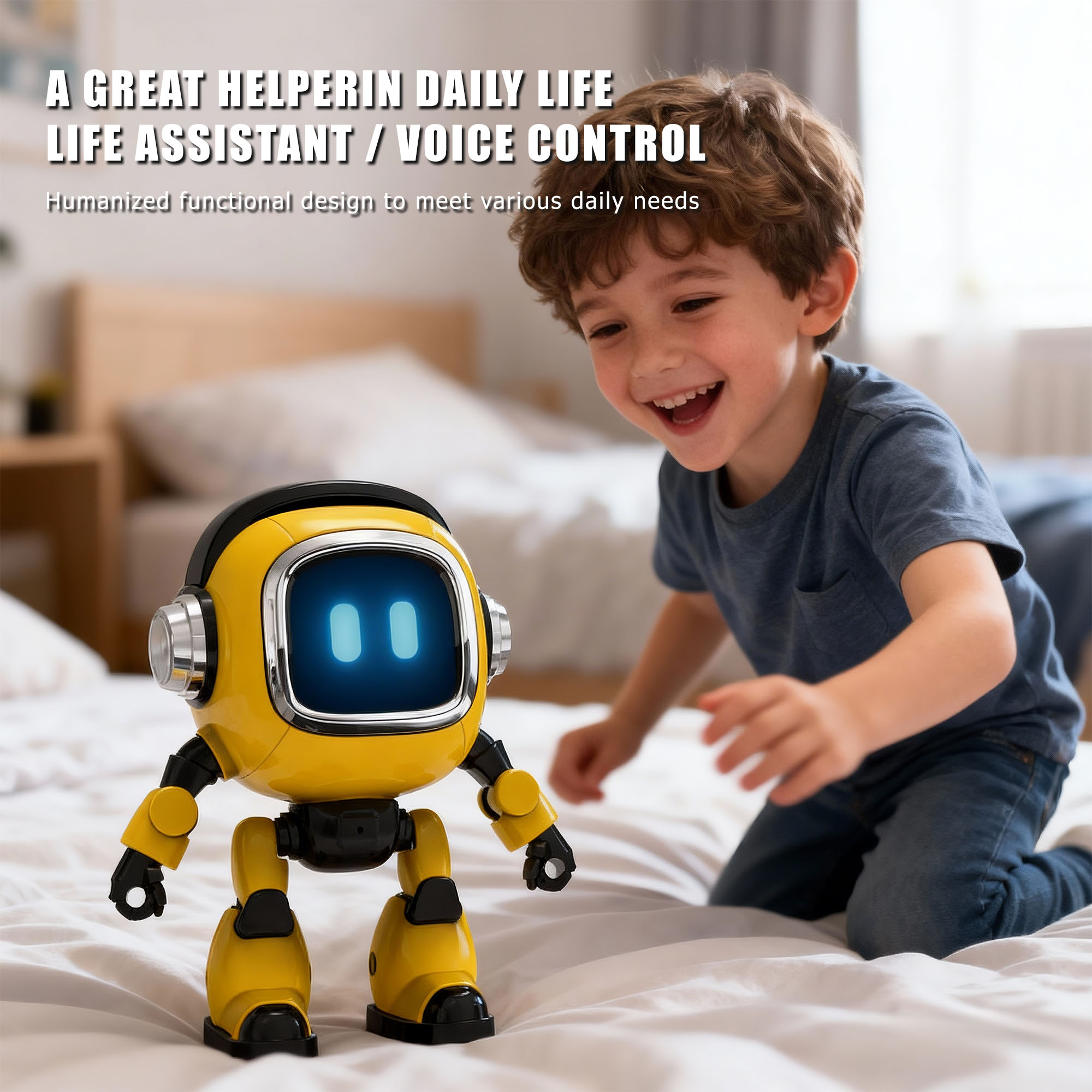 Wholesale Intelligent WiFi Plastic Robot Toys Kids Educational Voice Control Interactive Desktop AI 37 Languages Battery Color