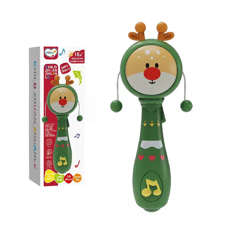 Infant Teethers Soothing Toys Baby Chew Rattle Toys with Music and Lights