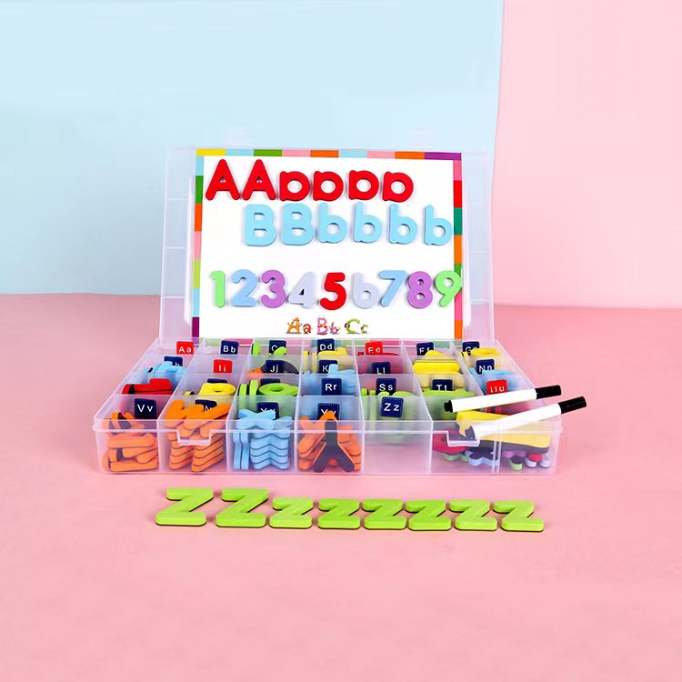 Magnetic Foam Alphabet Letters (Uppercase &amp; Lowercase ABC) Fridge Magnets - Educational Toy for Kids' Classroom Learning &amp; Spelling