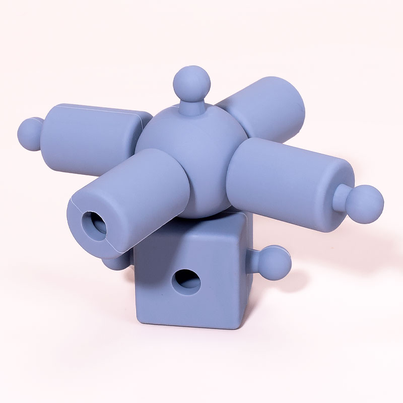 2024 Montessori Educational Baby Teether Toy Kindergarten Preschool Building Blocks Stem Silicone Assemble Toy for Kids Learning