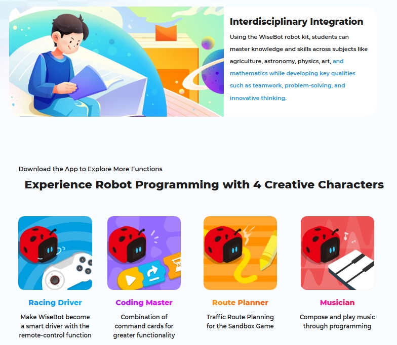 WiseBot interactive layout details