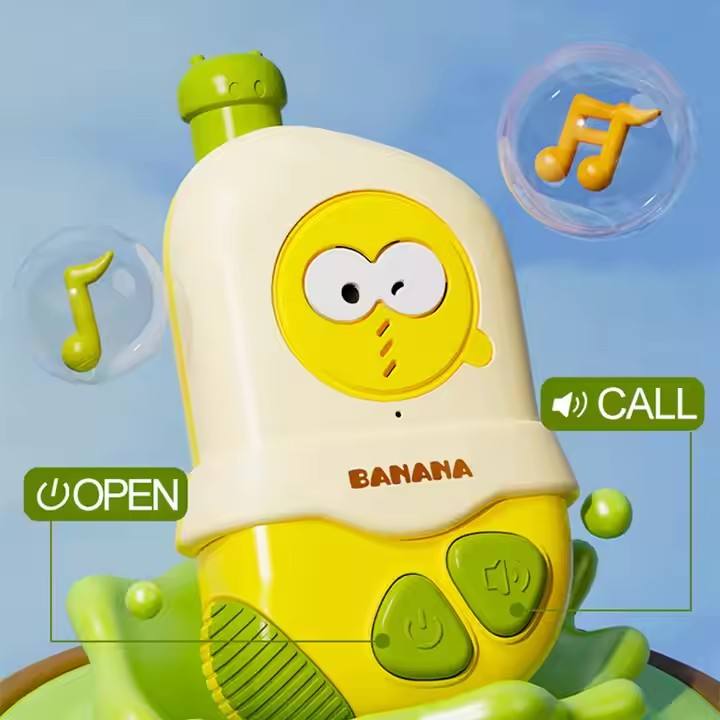 Cute Lijia Kids 2-Piece Yellow Handheld Walkie Talkie Set 1.5km Range Two-Way Communication Wireless Microphone Interactive Toy