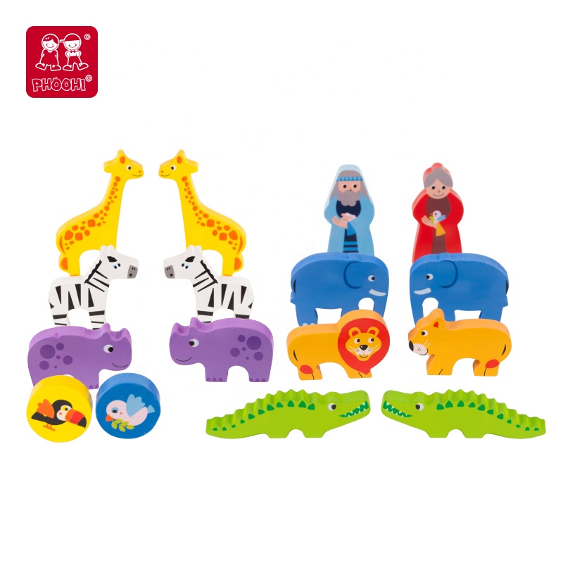 Children Educational Learning Wooden Puzzles Pretend Play For Kids Noah's Ark Wooden Ship Toys