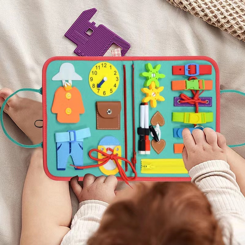 Portable Felt Montessori Toys for Toddlers Sensory Toys Preschool Toddler Educational Travel Toy Busy Board With Patterns