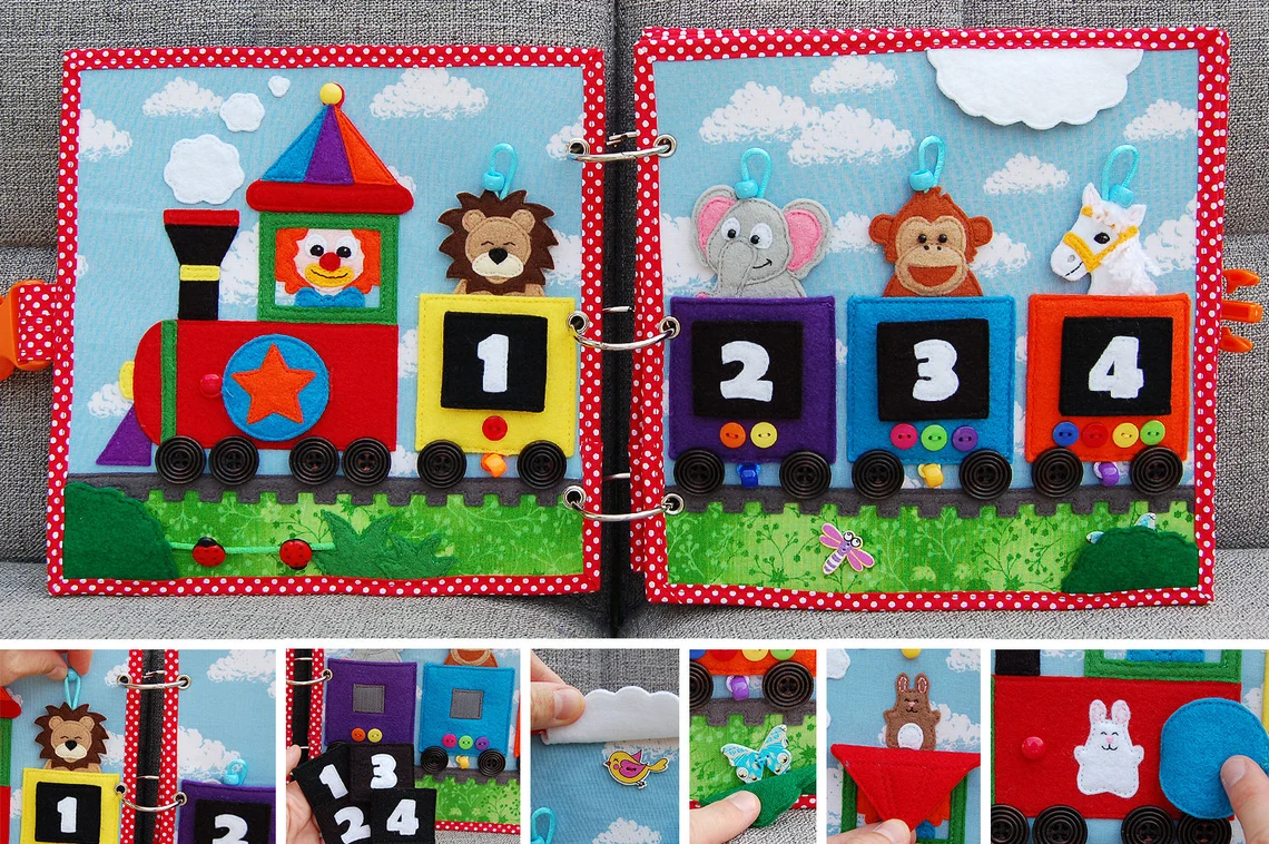 Custom Interactive Sensory Quiet Busy Book Montessori-Inspired Educational Toy for 3-6 Years Old Boys Girls Felt Education Toy