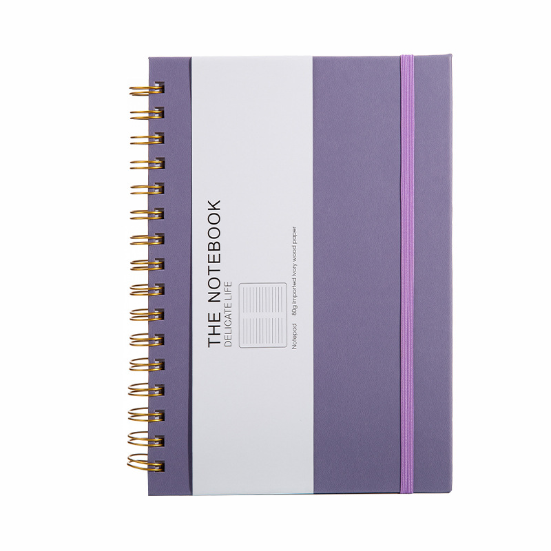 High-End A5 Softcover Refillable Spiral Notebook | Thick PU Leather Journal With Elastic Closure For Business Office &amp; Home Use