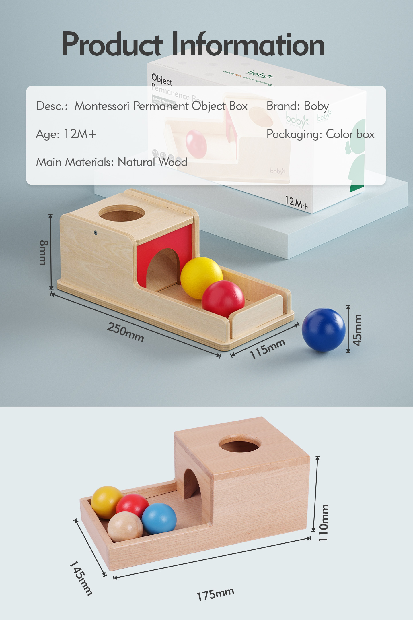 Wooden Montessori Educational Toys for Infants