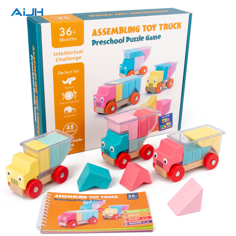 AiJH Problem Solving Day And Night Wooden Puzzle Montessori Inspired Logic Game For Kids Early Math Concepts Preschool Learning Toys