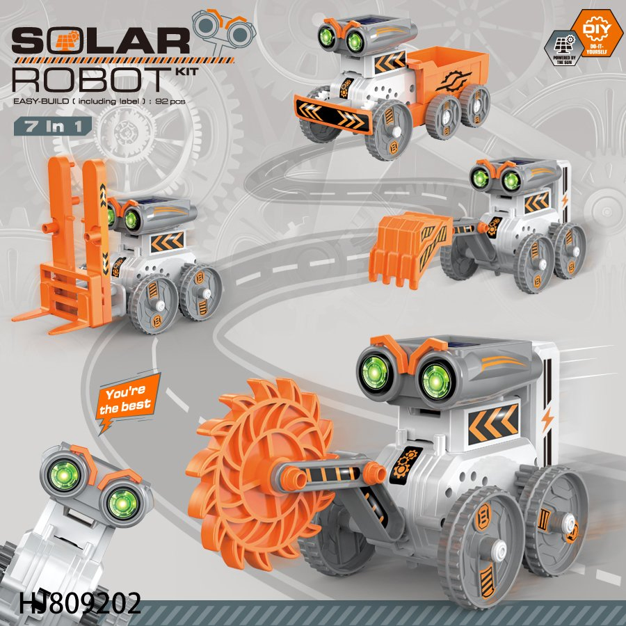 7 in 1 Science Solar Robot Toy Learning Tool Education Robots DIY Building Powered Technological Kit for Children