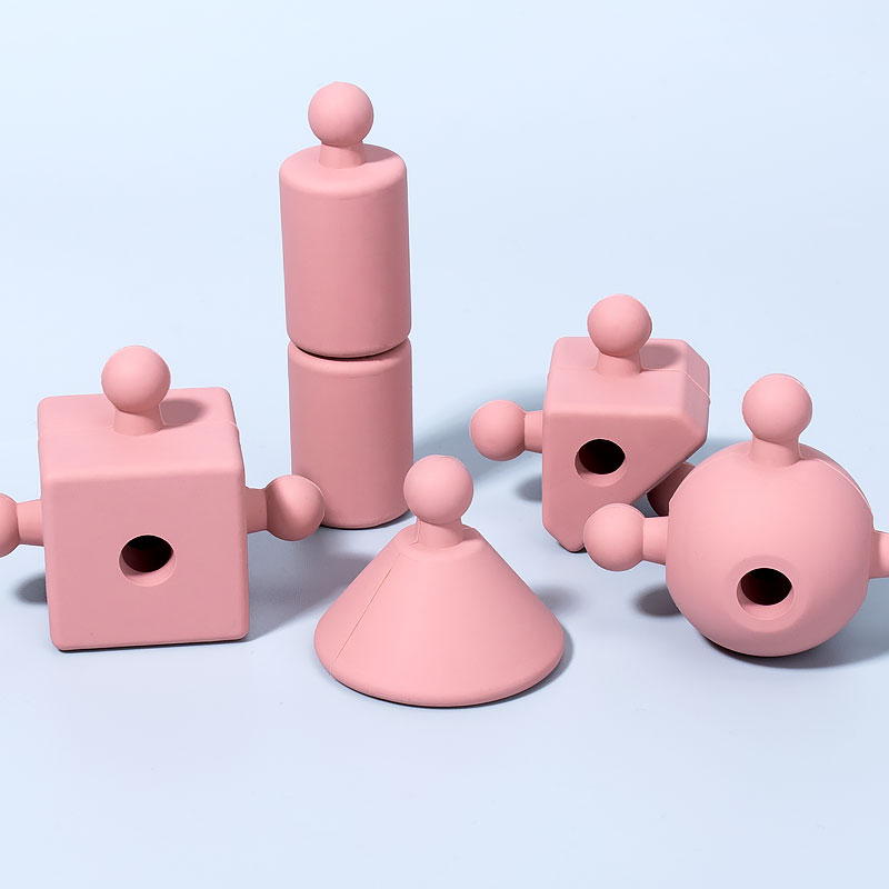 2024 Montessori Educational Baby Teether Toy Kindergarten Preschool Building Blocks Stem Silicone Assemble Toy for Kids Learning