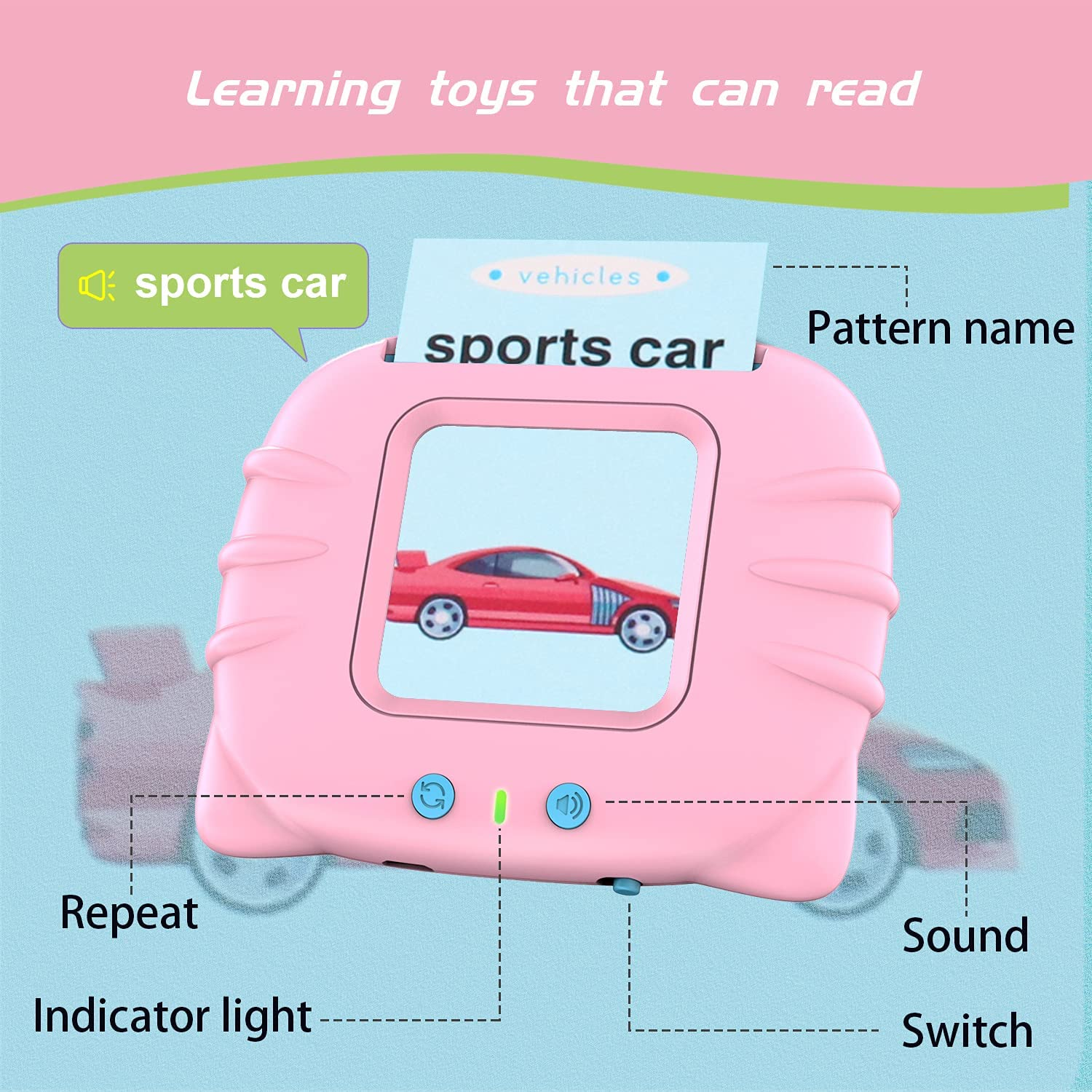 AiJH Educational Talking Audible English Gift Kids Toddler Learning Preschool English Voice Learning Card Machine Toys