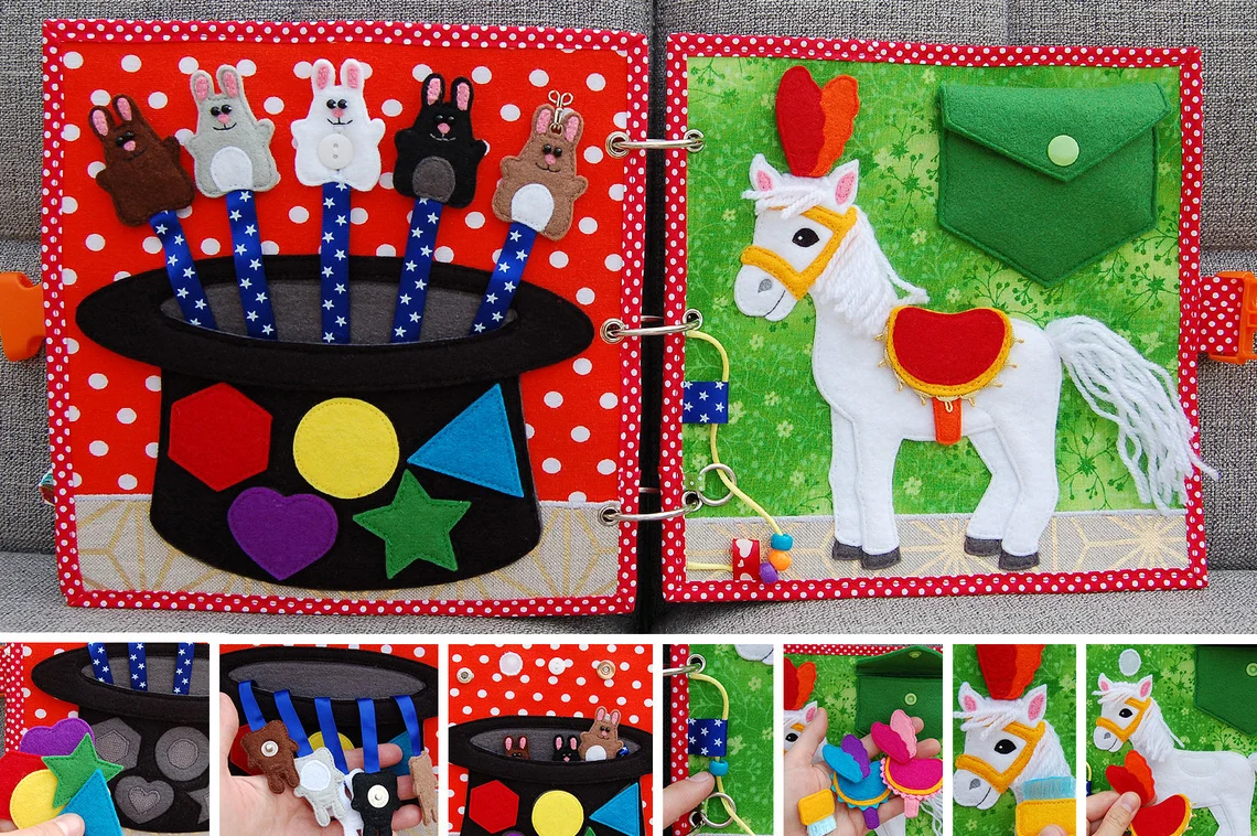 Custom Interactive Sensory Quiet Busy Book Montessori-Inspired Educational Toy for 3-6 Years Old Boys Girls Felt Education Toy