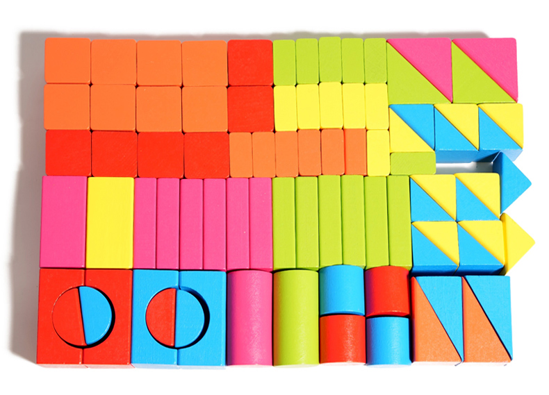Montessori 82PCS Wooden Building Blocks Early Learning Educational Toy