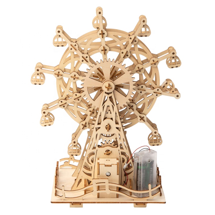 3D Wooden Puzzle Interactive Mechanism Building Model Brain Teaser Educational STEM Toy for Adults Teens