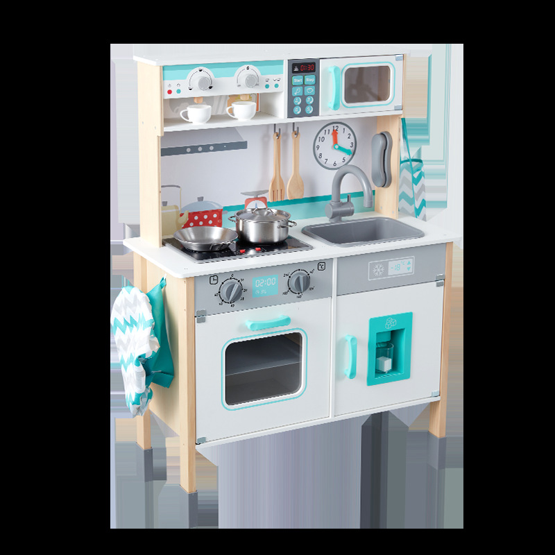 Cross-Border Direct Factory Sales Wood Children's Play Kitchen Toys for Boys and Girls Cooking Simulation Kitchenware Box