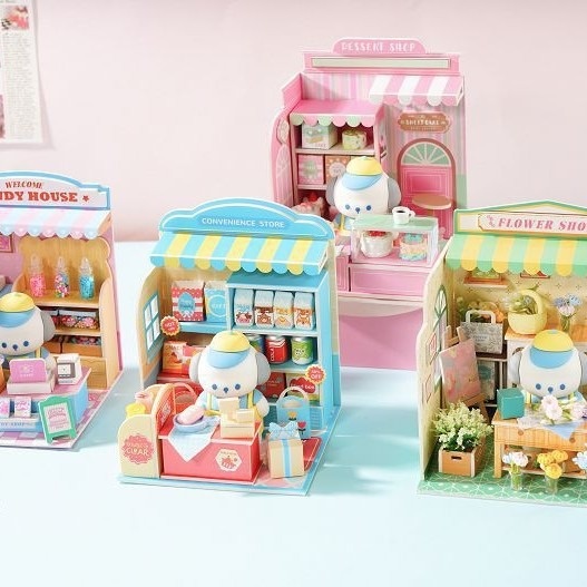 YD TOYS Baby 0-3 Months Children's Educational Eco-friendly Pretend Play Sweet Shop Assembly DIY Toy PVC Material Storage Box
