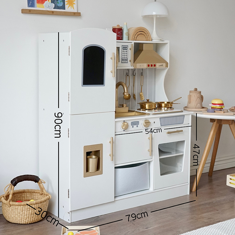 Big Light Wooden Play Kitchen for Kids Ages 3 Children Inspiring Pretend Play Toy Kids Children Pretend Toy Kitchen Play Set