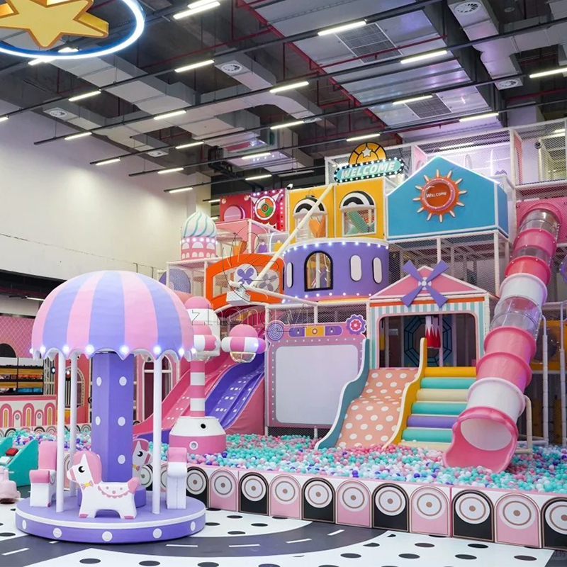 Customized Macaroon Children Play Equipment Maze Game Soft Indoor Play Equipment Kid Large Indoor Playground Equipment