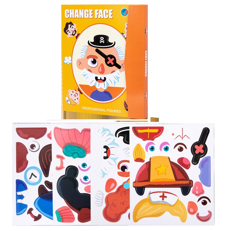 Cross-border Children's Early Education Magnetic Puzzle Toy with Paper Stickers Baby Characters Princess Dress-Up Career Role