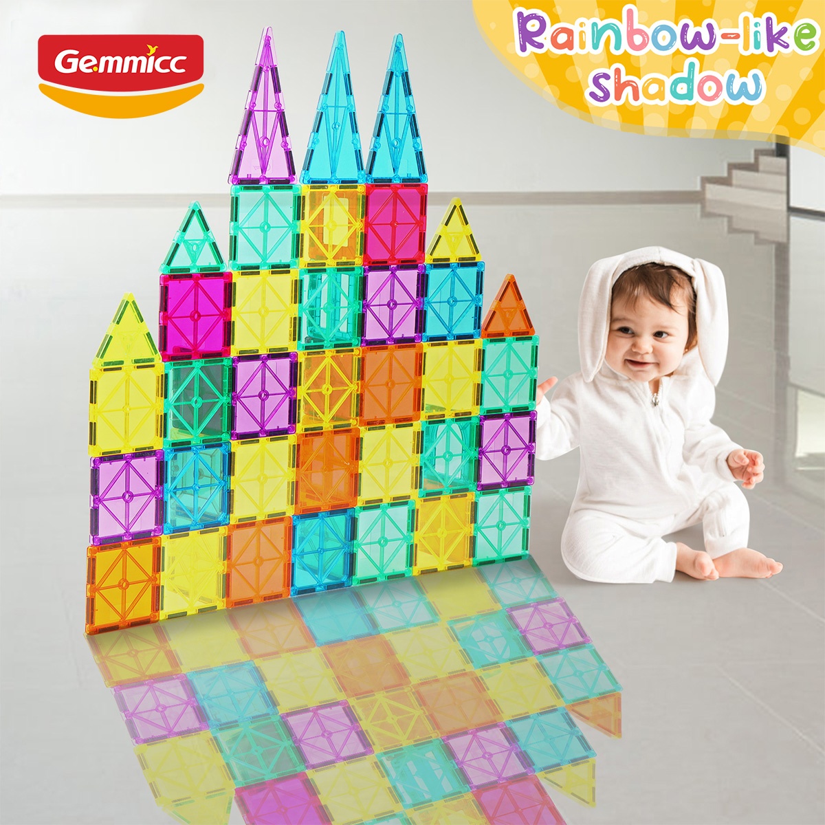 Gemmicc Creative Educational Toys Construction Game Magnetic Building Blocks Set