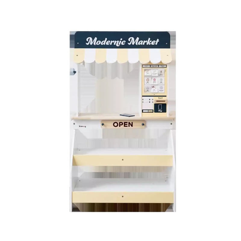 Montessori Wooden Pretend Play Market Montessori Wooden Market Stand Kids Pretend Grocery Store Toy Supermarket Role