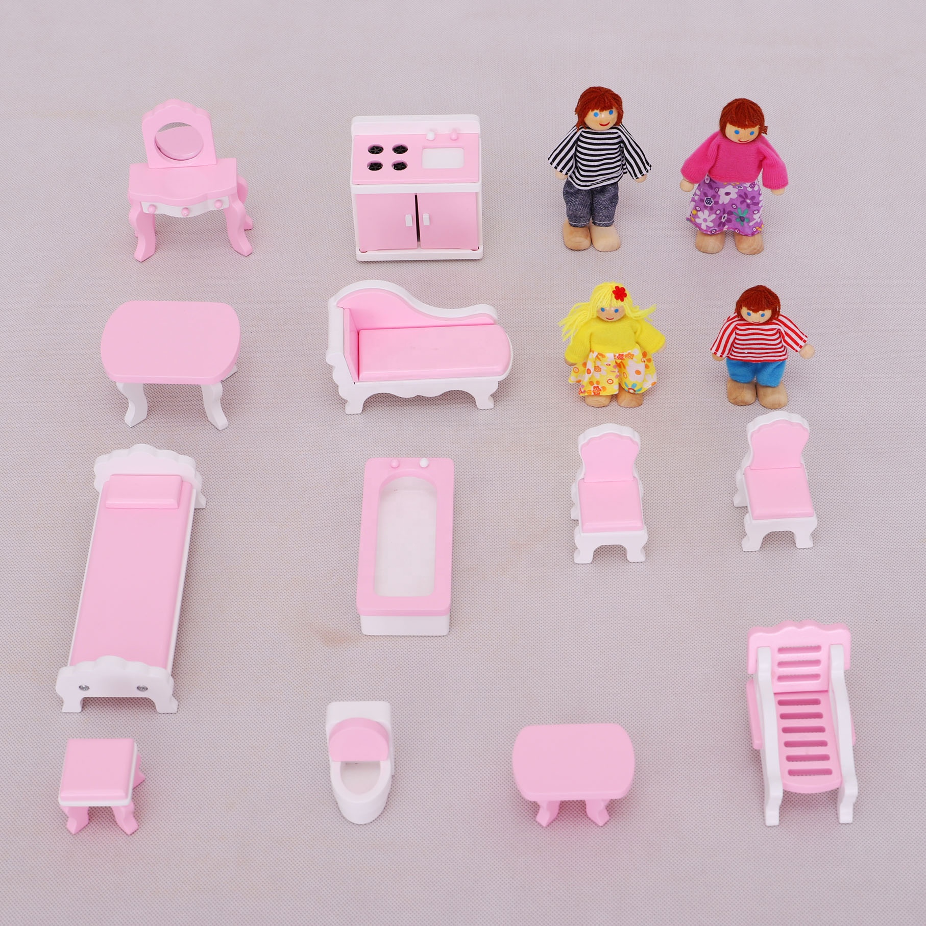 New Design Fashion Girls Beauty Pretend Play Customized Doll Play House Wooden Toys