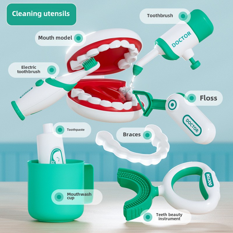 Dentist Role Play Toys for Kids Pretend Doctor Nurse Set with Checkup Tools Toy Vaccine Shots Educational Career Learning Toys
