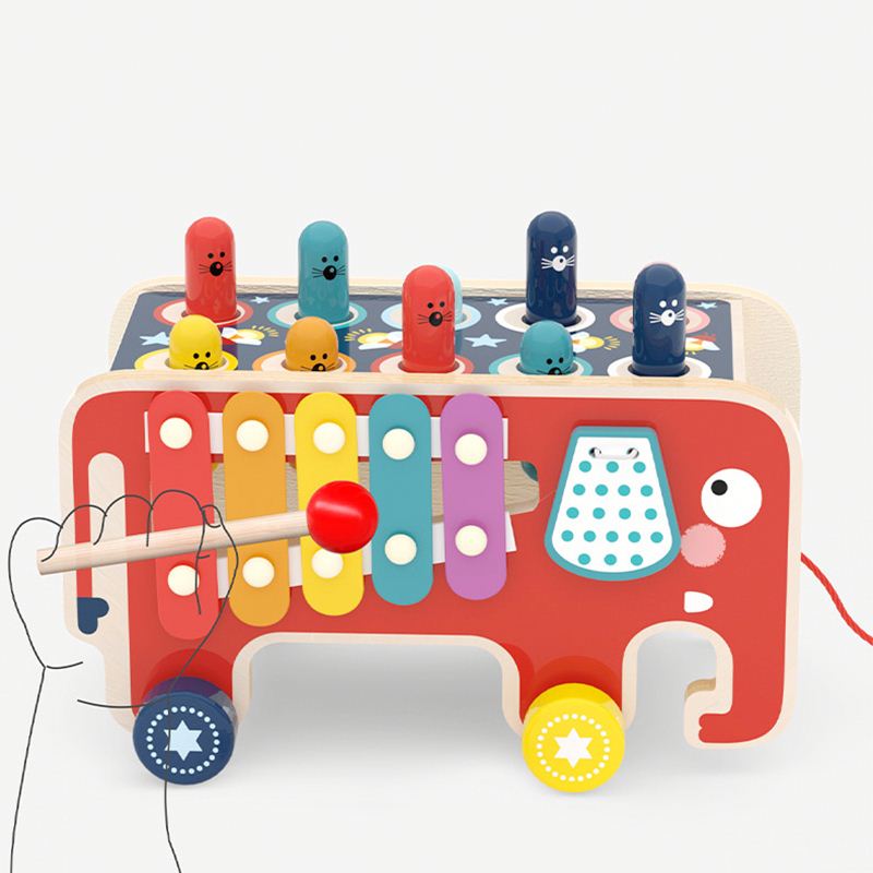 Wholesale Children's Animals Whack-a-Mole Montessori Preschool Color Education Toys Fun Wooden Play Toys