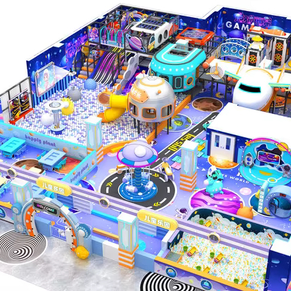 Indoor soft play entertainment playground for children with custom ball pool and adventure climbing