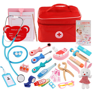 2024 Wholesale Hot Sale Kids Play Pretend Doctor Toys Set Medicine Box Injection Baby Wooden Doctor Educational Toys for Kids