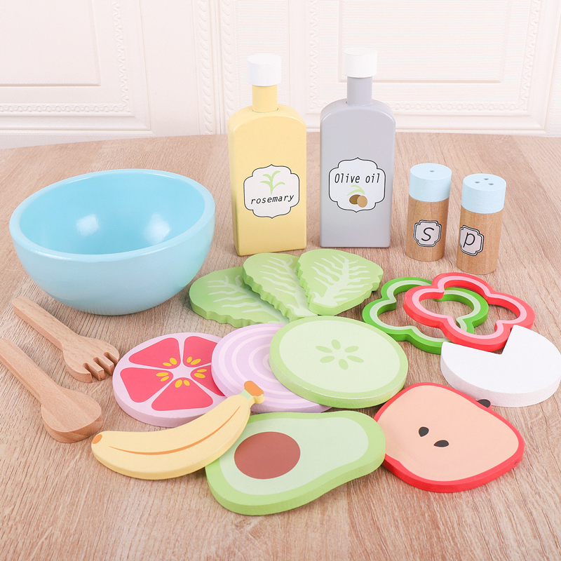 Household Play Kitchen Toy Role-playing Boy and Girl Birthday Gift Hamburgers with a Combination of Vegetables and Fruits