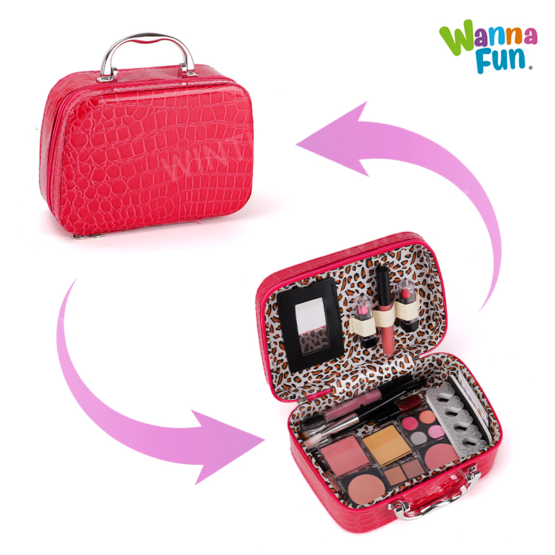 Wanna Fun Wholesale Kids Beauty Makeup Play Set Plastic Washable with Mini Makeup Brush Kit for Pretend Play Ages 2-14