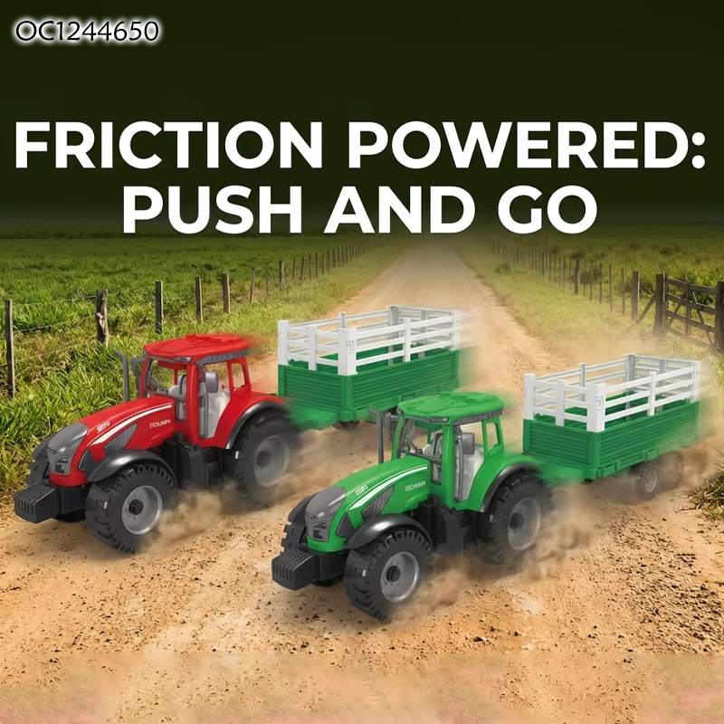 Newest Pretend Play Plastic Model Mini Farm Animals Tractor Toy Set for Kids