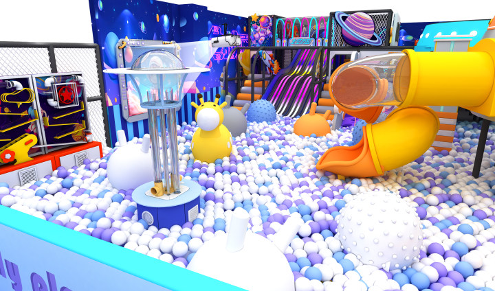 Indoor soft play entertainment playground for children with custom ball pool and adventure climbing