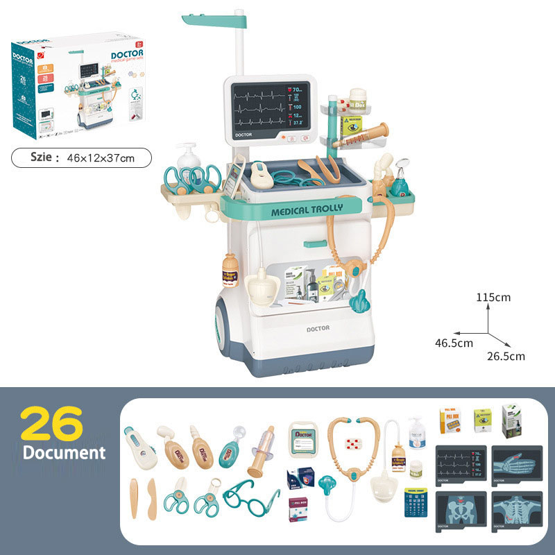 Simulation Medical Table Children's Role-Playing Doctor Toy Set Pretend Play Medical Tools ABS Plastic Ages 4-6 Promotes