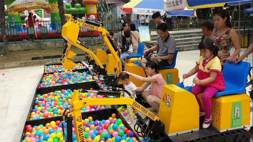 Cheap Fiberglass Adventure Park Indoor Children's Electric Excavator Ride-On Toy
